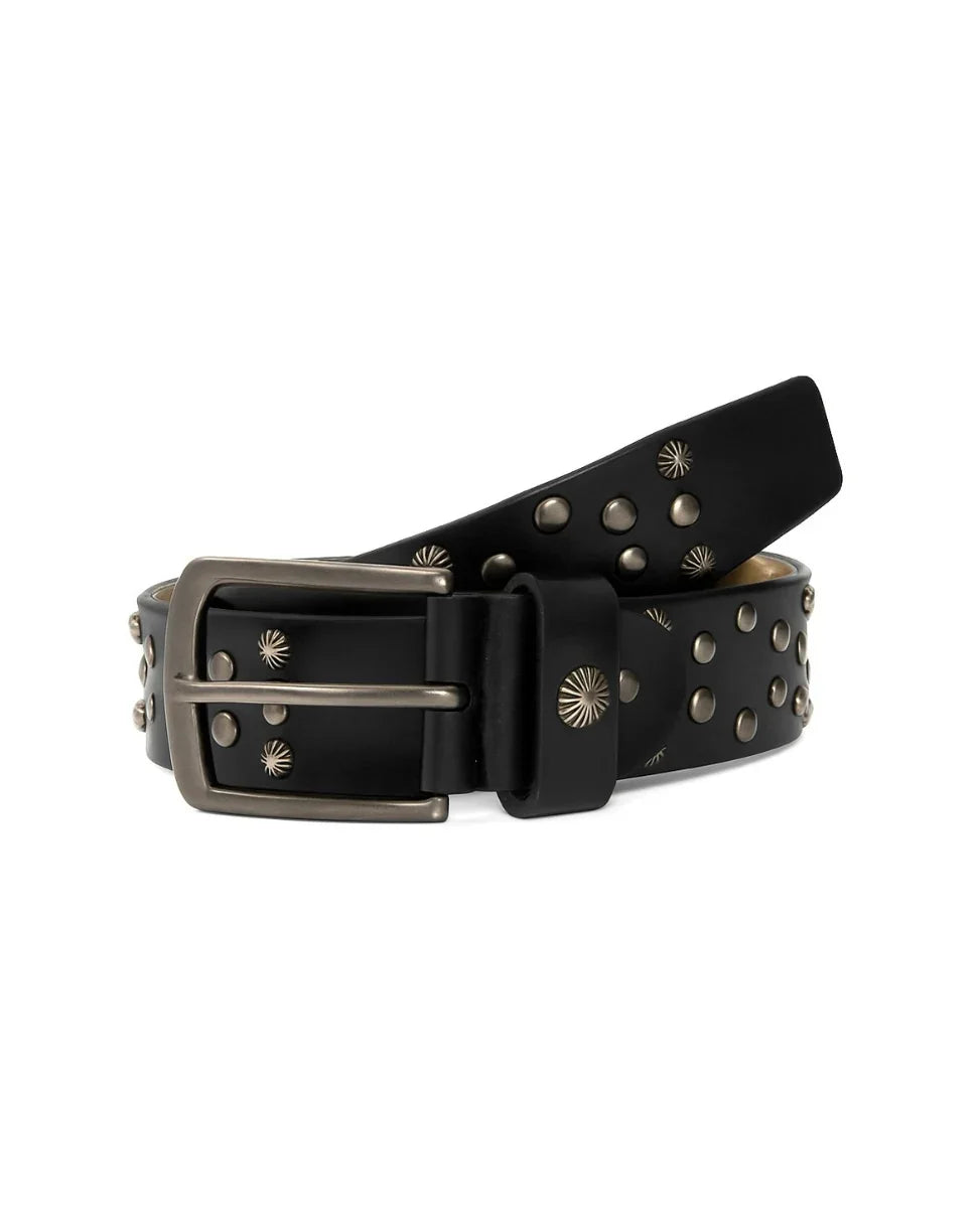 Studded Leather Belt Black