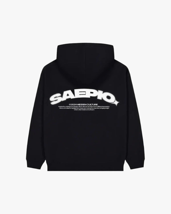 SAEPIO Core Hoodie Black Boxy Fit 100% Cotton