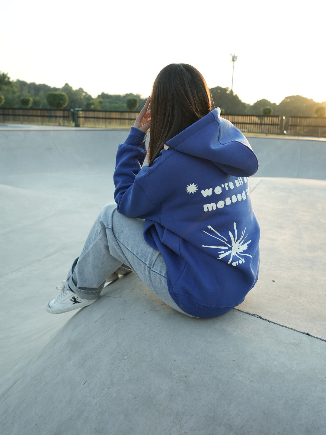 MESSED UP HOODIE BLUE