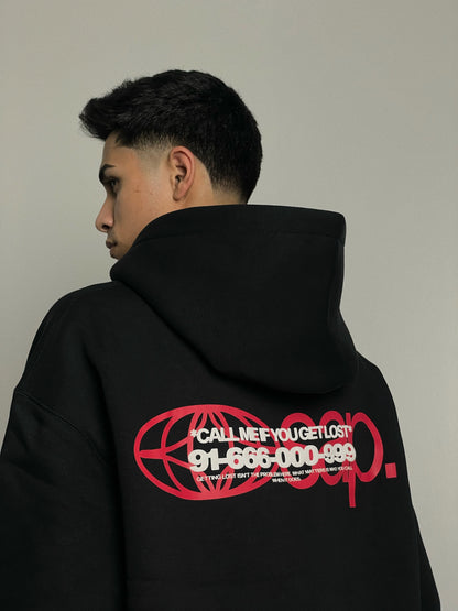 CALL ME HOODIE BLACK